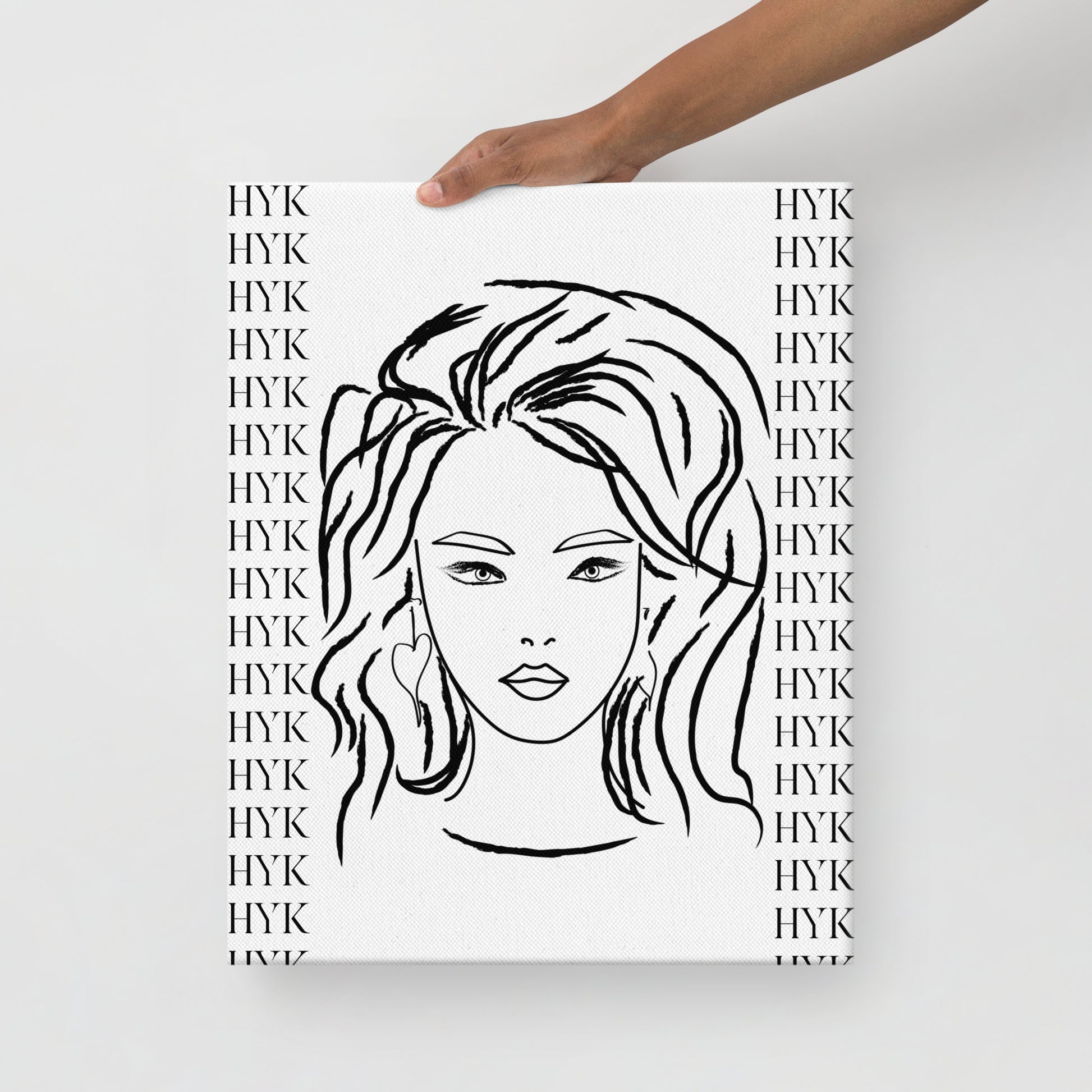 thin canvas art woman portrait sketch