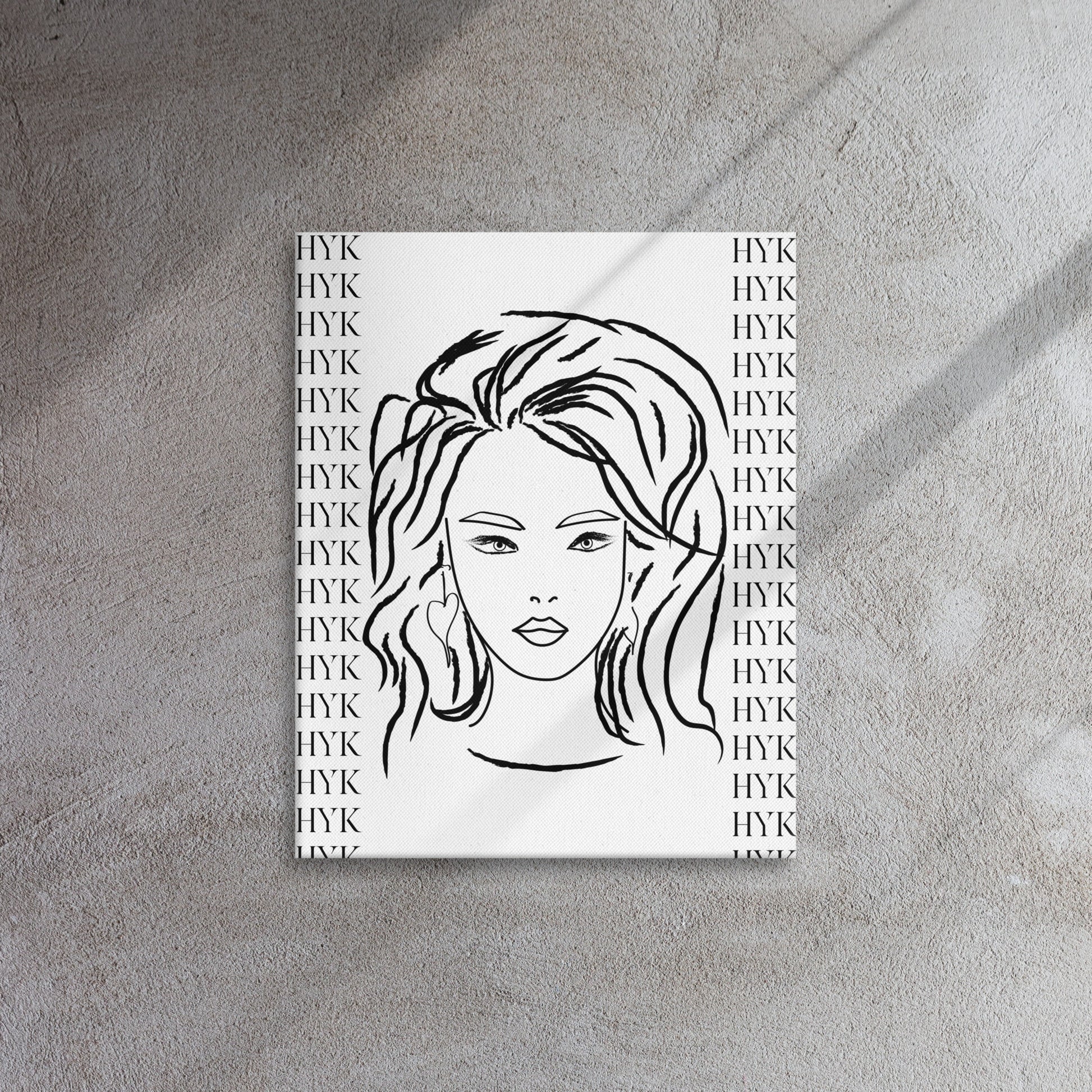 thin canvas art woman portrait sketch