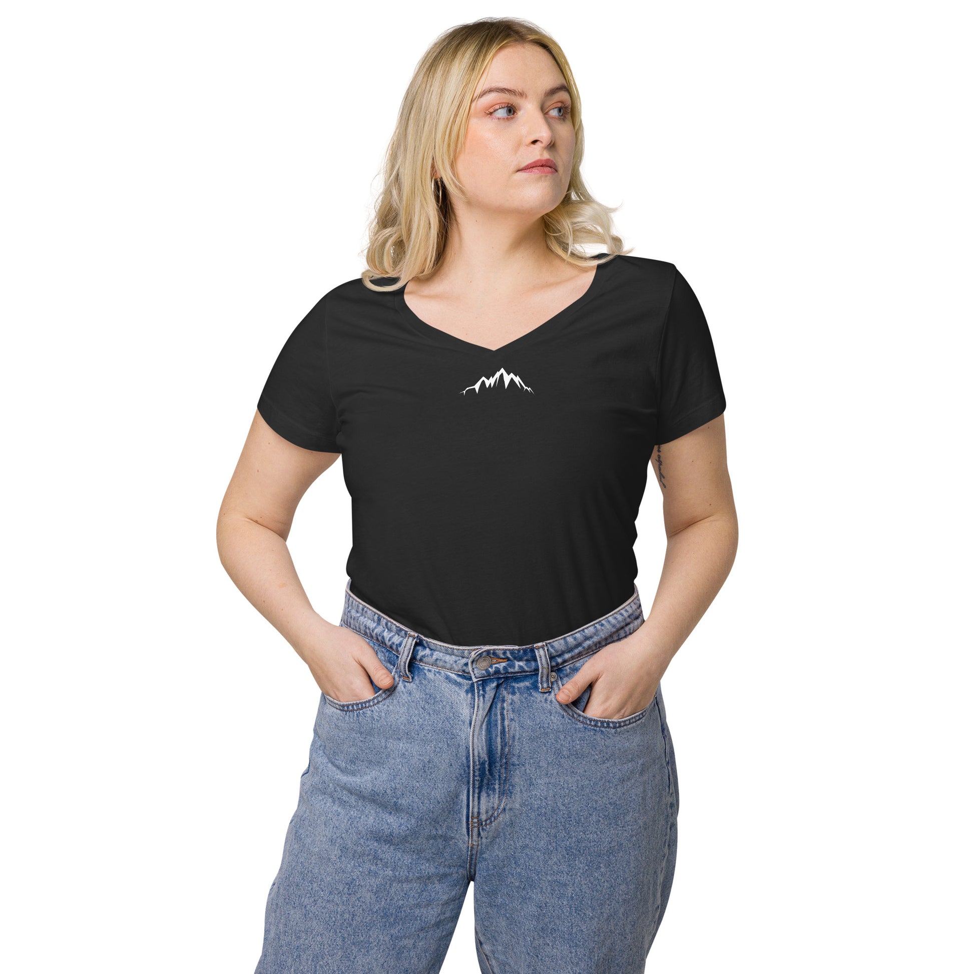 luxury high quality designer womens v-neck t-shirt for hiking and mountaineering