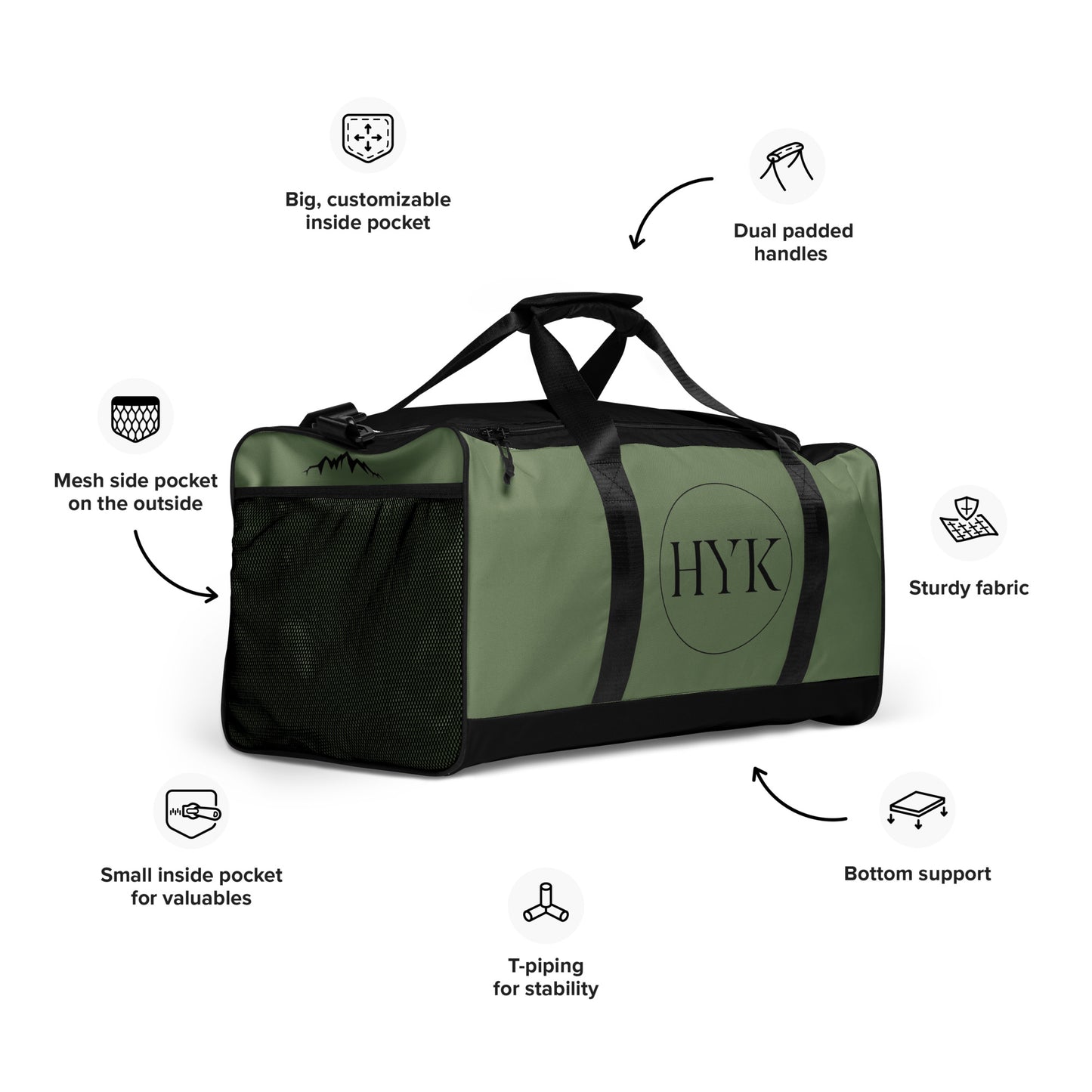 duffel gym bag for hiking or outdoor adventure