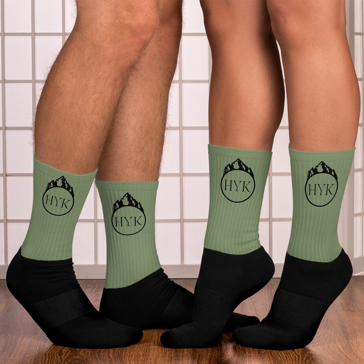 high quality green sublimated hiking socks