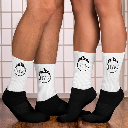 high quality white sublimated outdoor hiking socks