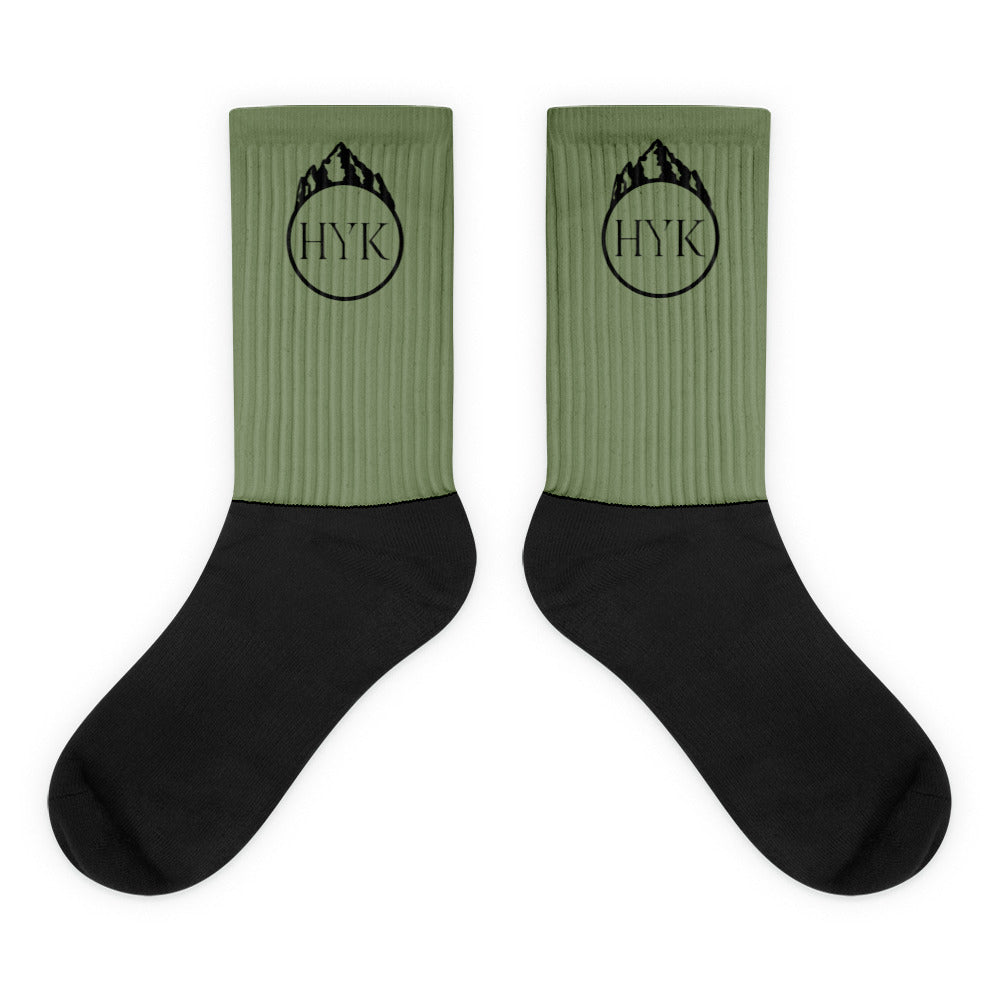 high quality green sublimated hiking socks