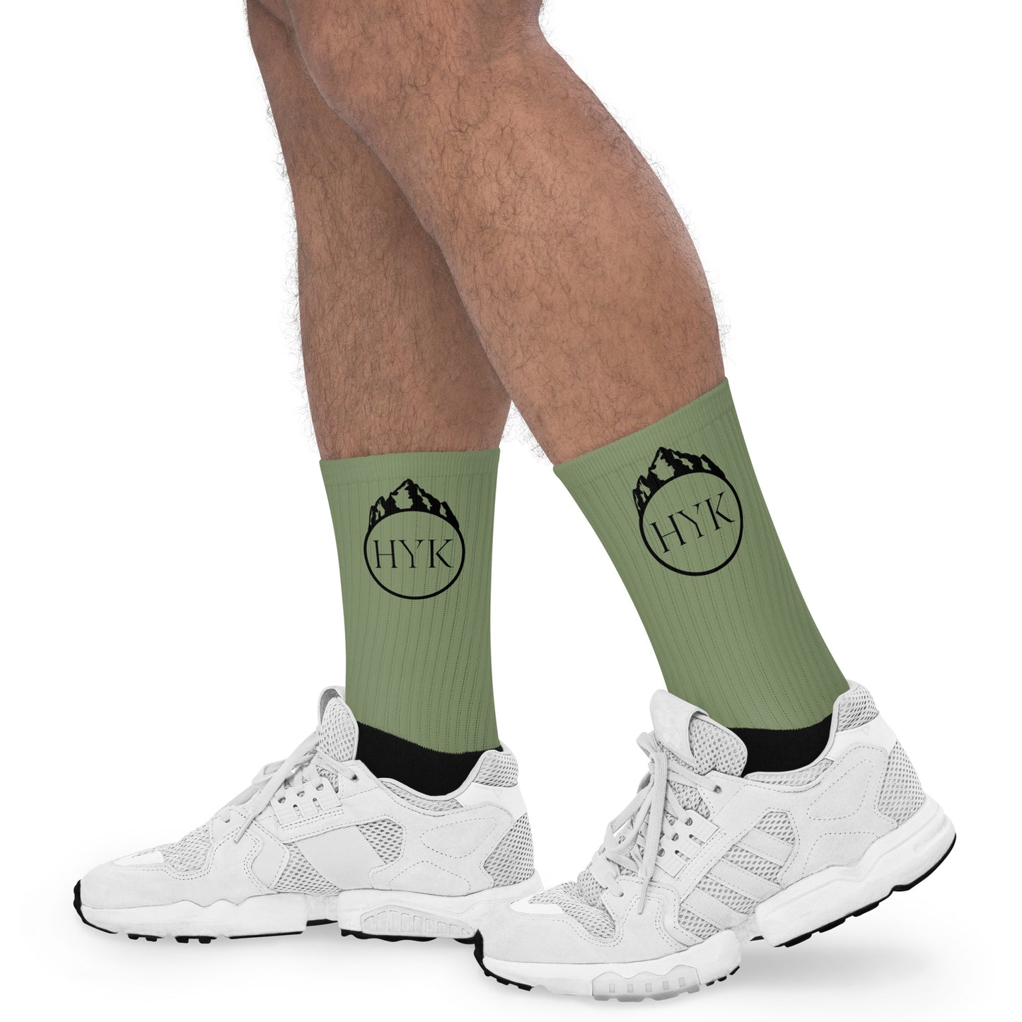 high quality green sublimated hiking socks