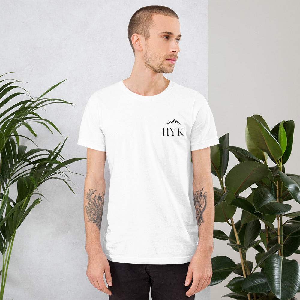 high quality white cotton t shirt for lounge and active outdoor hiking and mountaineering